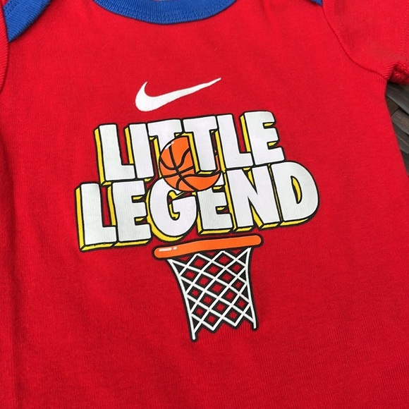 NIKE NWOT Infant Boys Little Legend Graphic Bodysuit Short Sleeve Basketball - Picture 2 of 5